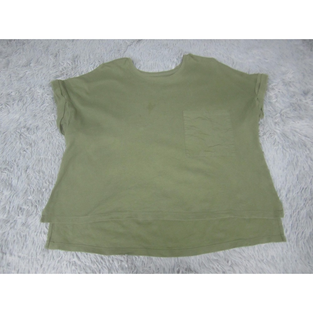 Avia Shirt Womens‎ Large 12-14 Green Pocket Crew Neck Short Sleeve Basic Tee Top